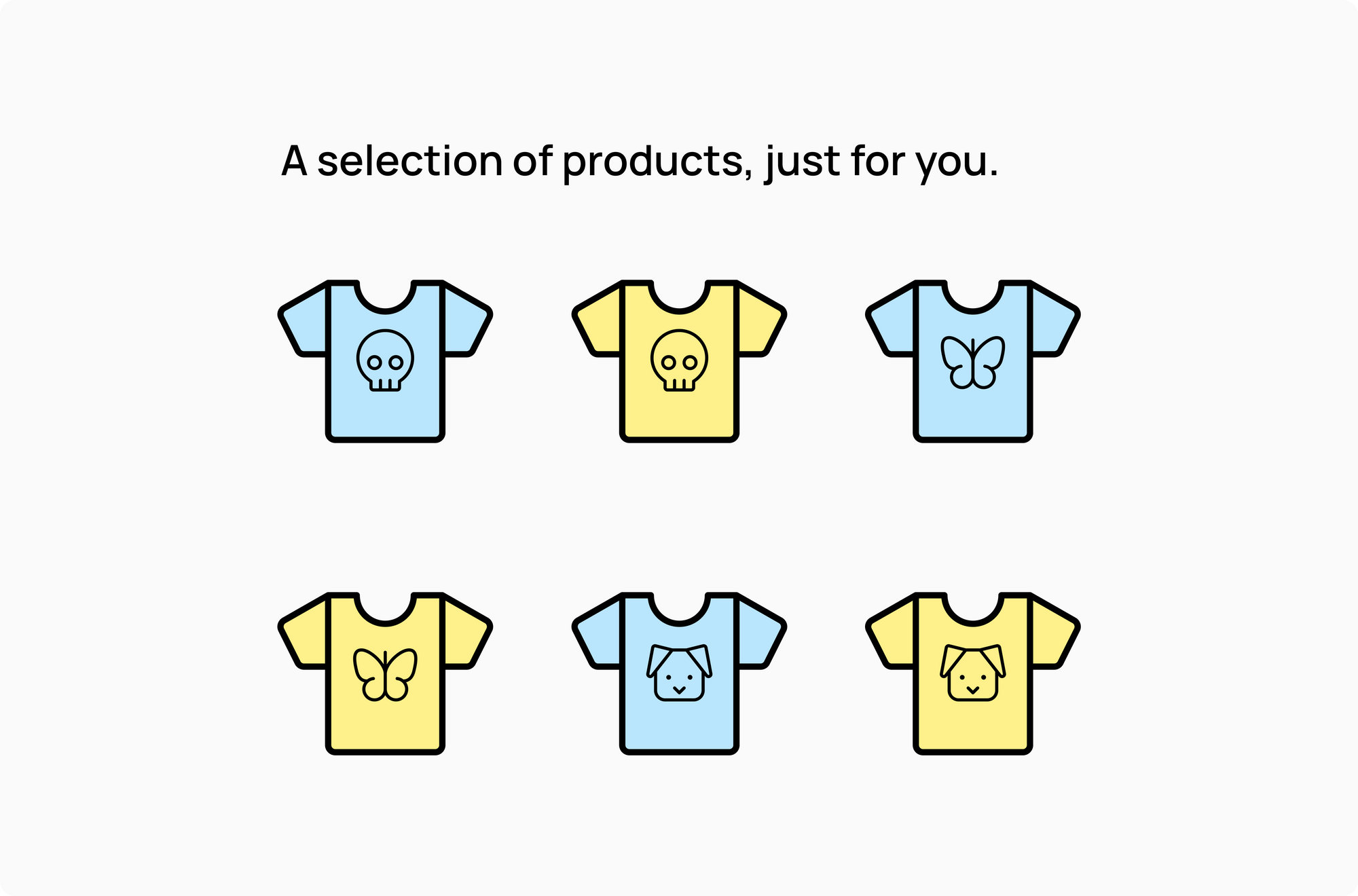 A list of recommended products.