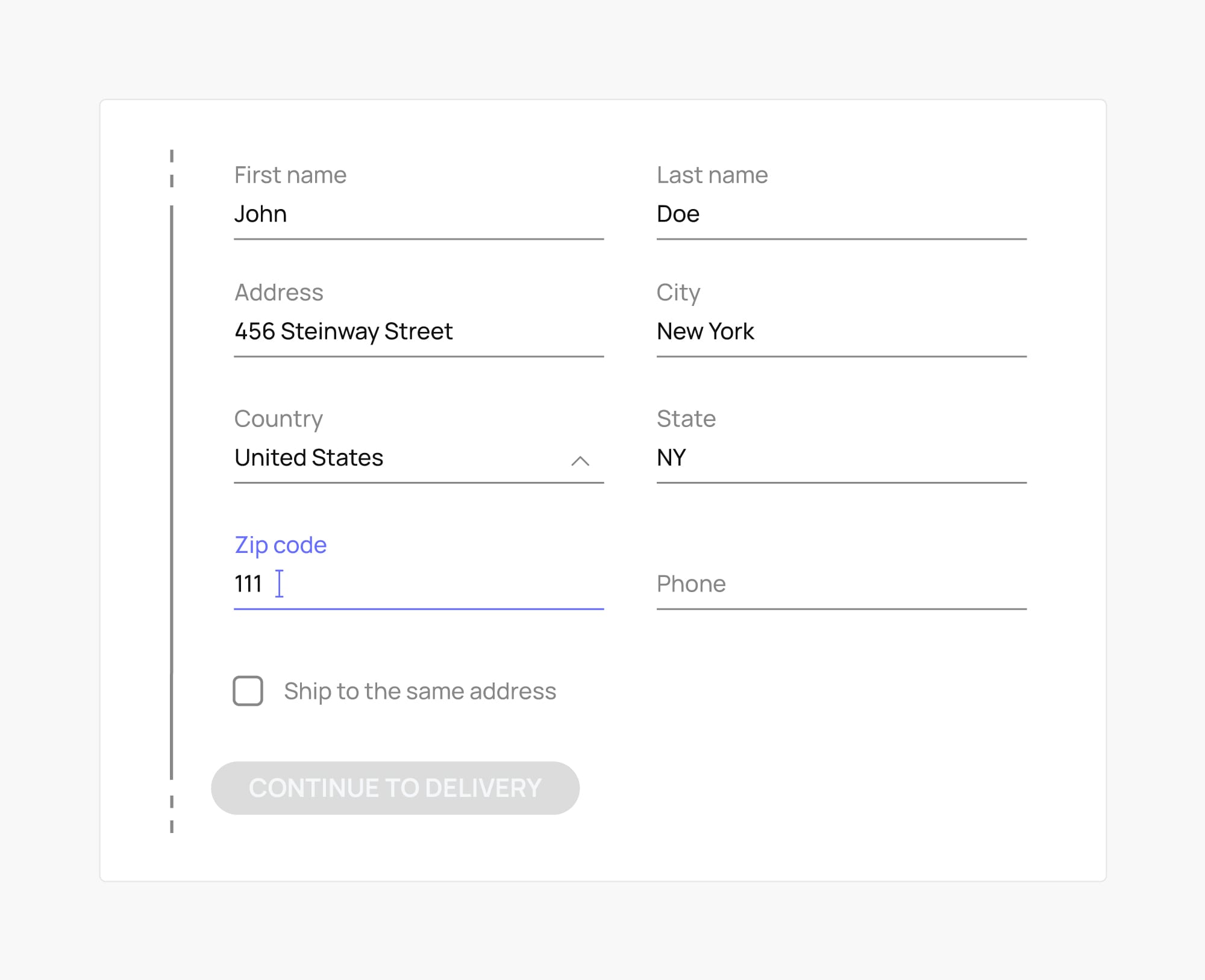 Adding a billing address.