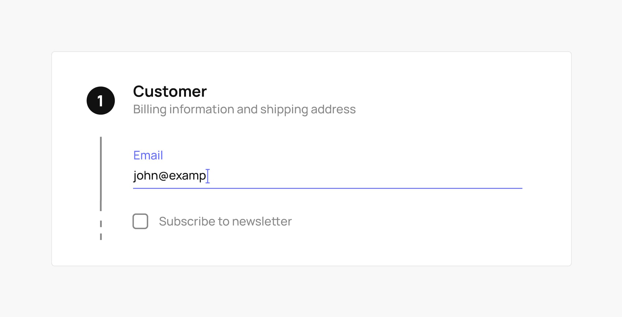 Adding the customer.