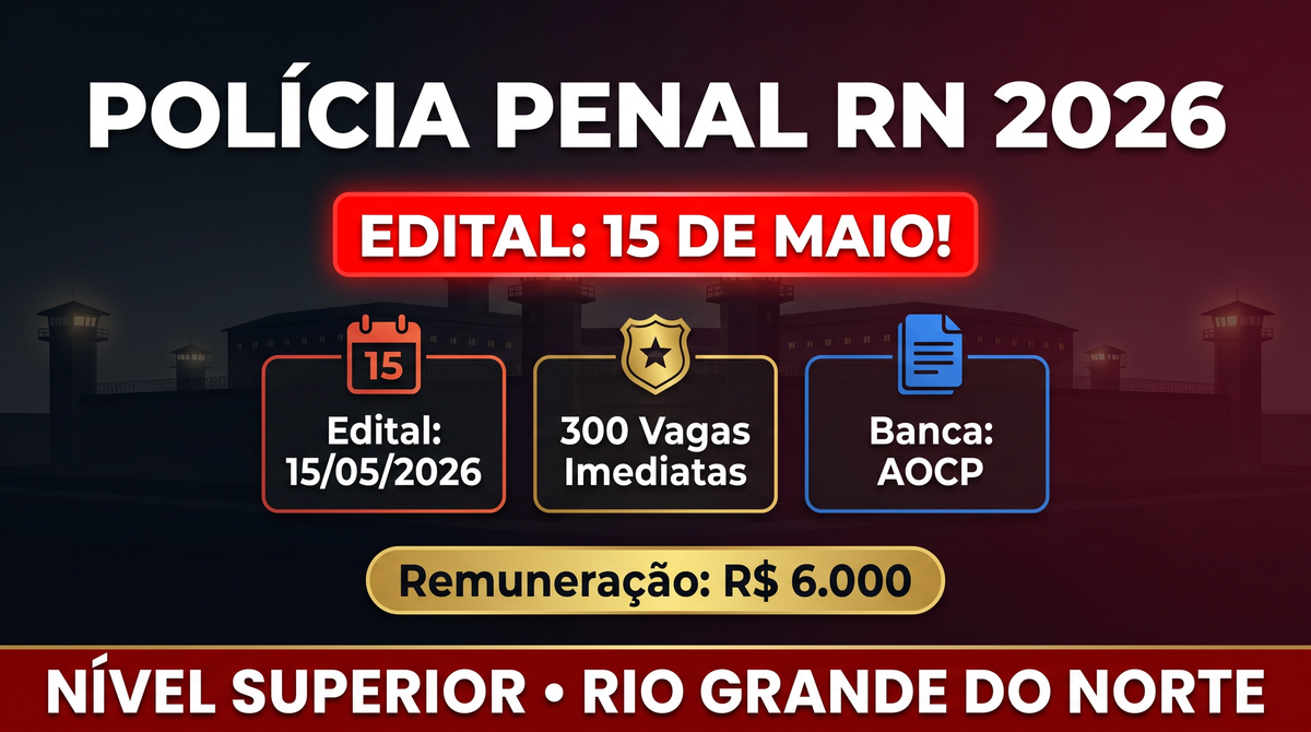 Edital Polícia Penal RN 2026: 300 Vagas e Data Confirmada!
