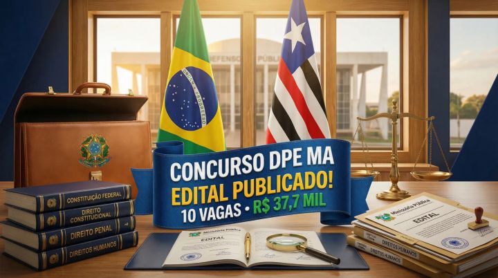 Concurso DPE MA: Edital publicado! Inicial de R$ 37,7 mil e 10 vagas imediatas