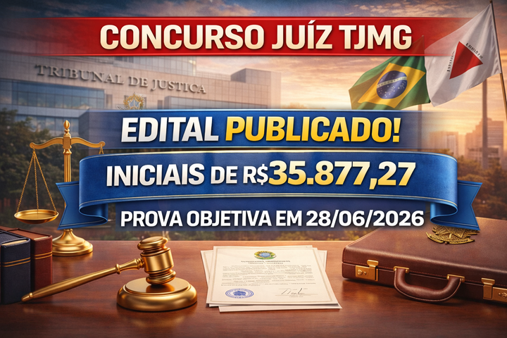 Concurso Juiz TJ MG 2026: Edital Publicado com 103 Vagas e Prova Objetiva em Junho