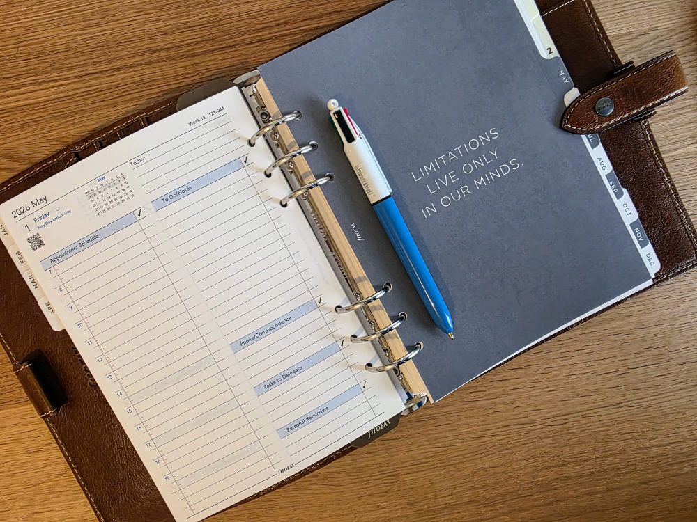 Writing in a filofax