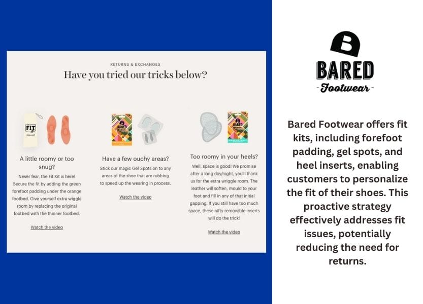 Bared footwear offers fit kits, including forefoot padding, gel spots, and heel inserts, enabling customers to personalize the fit of their shoes.