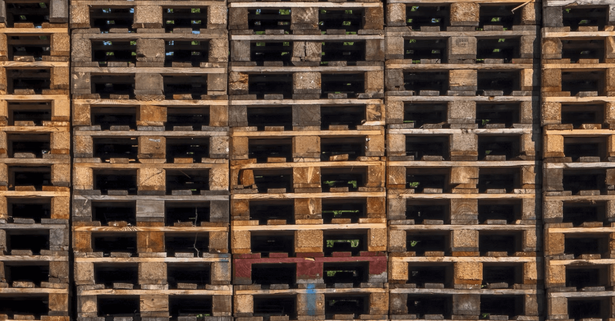 Stacked crates.