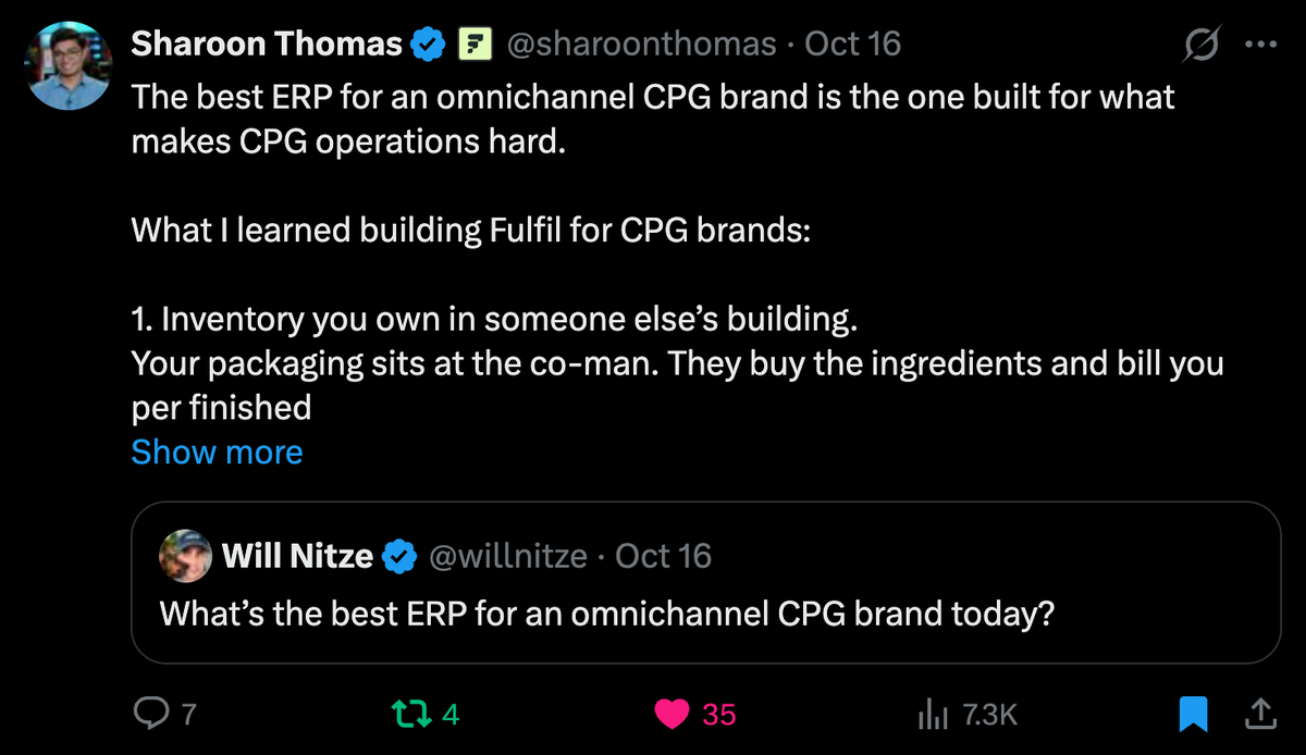 What’s the best ERP for an omnichannel CPG brand today?| What I learned building Fulfil for CPG brands
