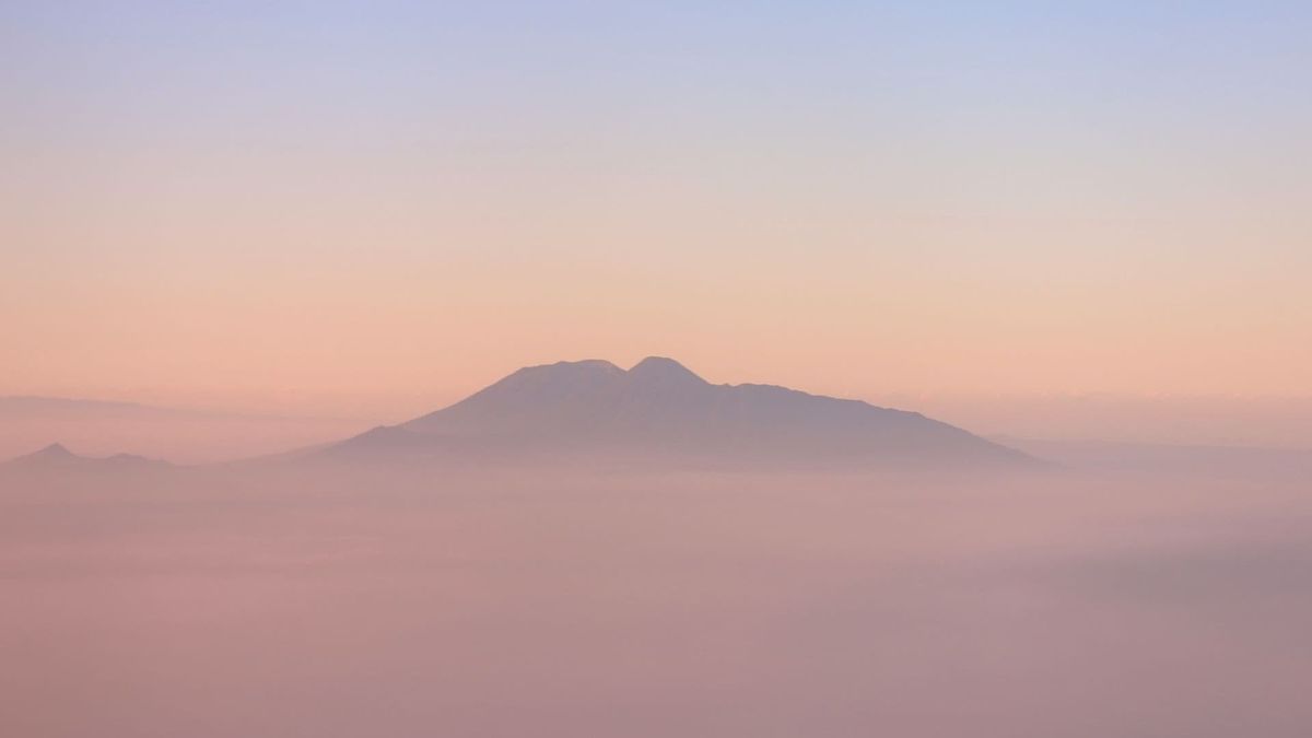 "A minimalist, high-contrast landscape of a vast horizon completely enveloped in thick, heavy white fog."