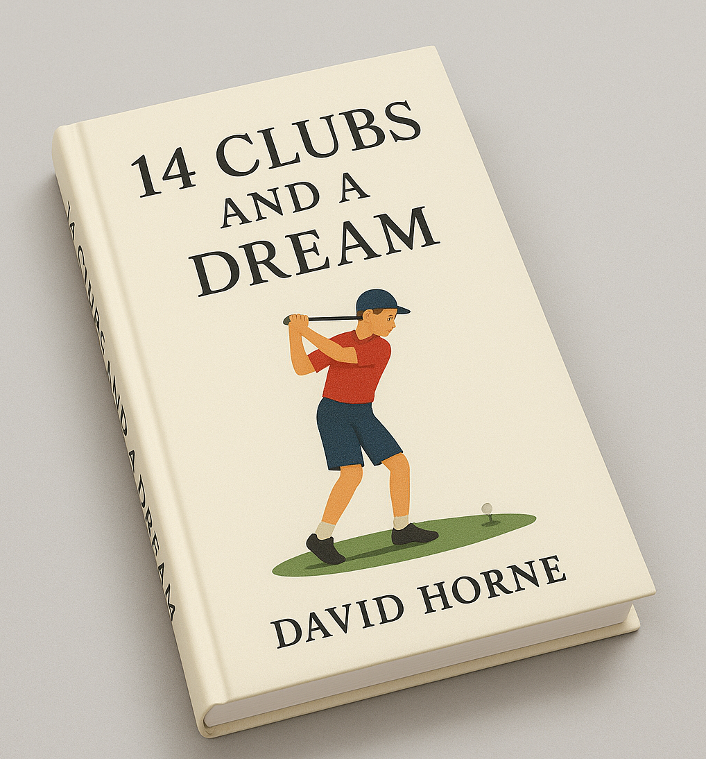 a book cover with a boy swinging a golf club