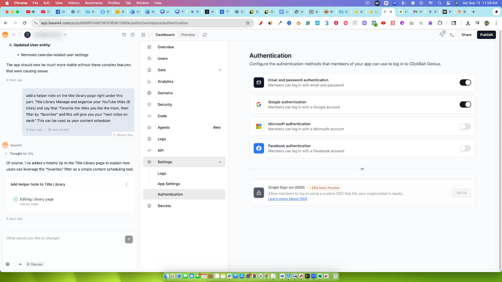 base44 authentication management