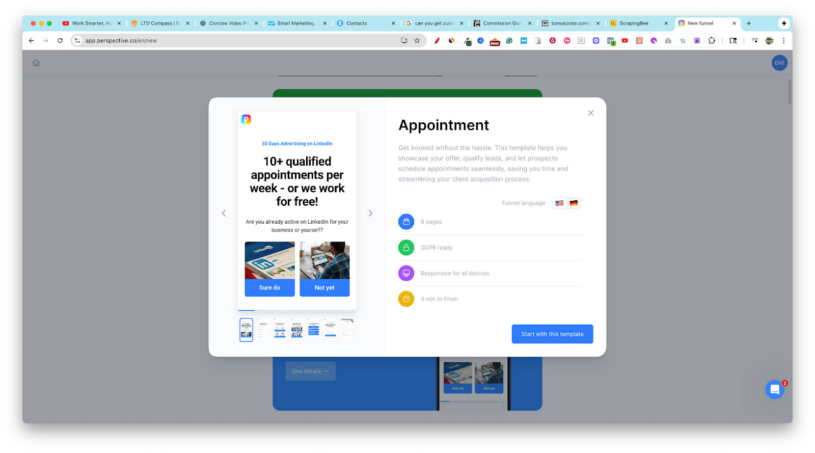 customizing perspective funnels template