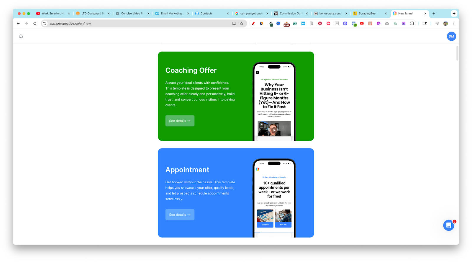 perspective funnels templates