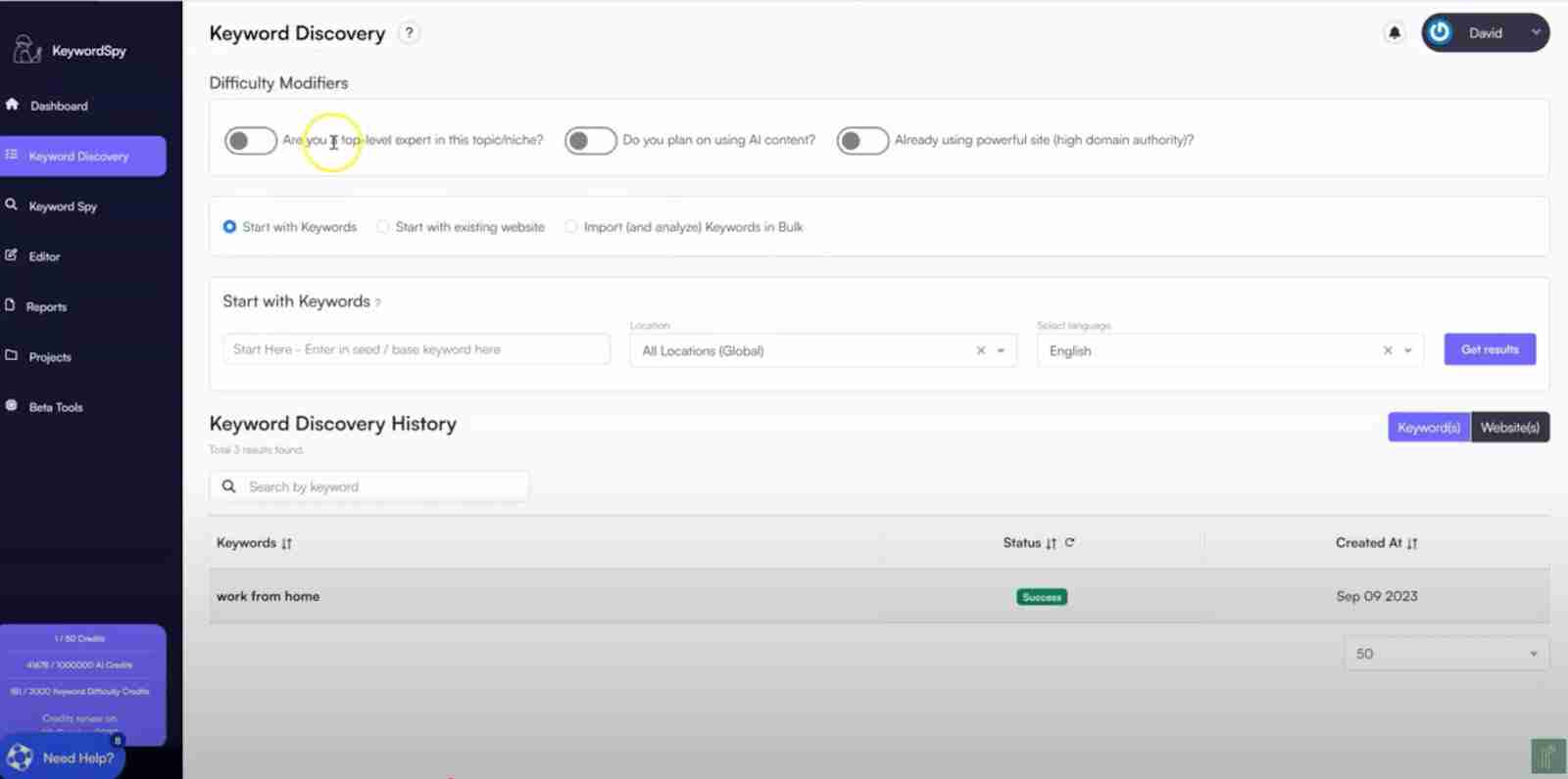 what is keyword discovery