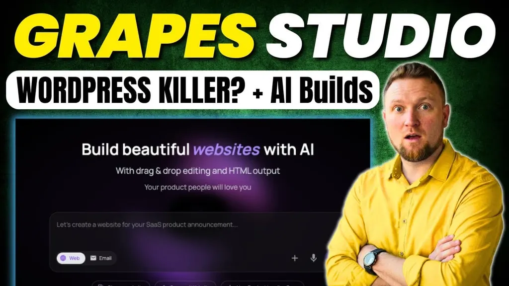 video thumbnail for 'Grapes Studio Review: Build Websites in Minutes (Honest Test)'