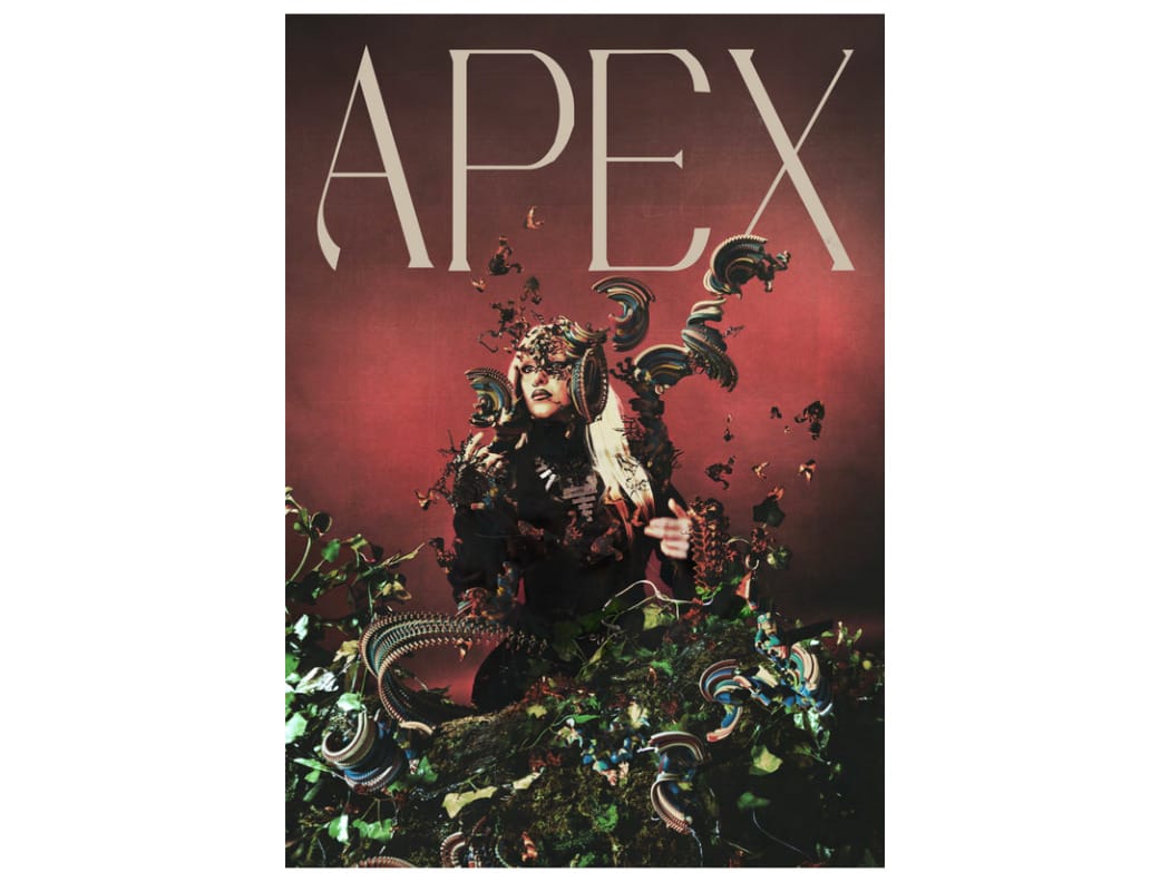 APEX logo with girl in bottom half engulfed by cybernatural elements 