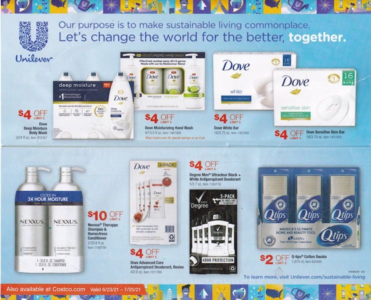 Costco sales ad Dove soap