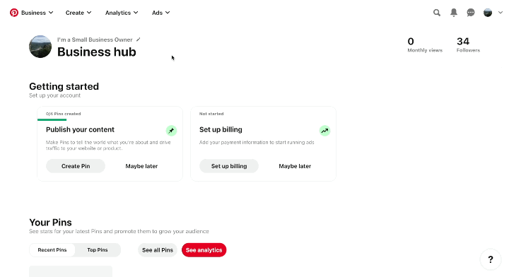 Click 'Create' > 'Create pin' > 'Create new' to make an Idea Pin.