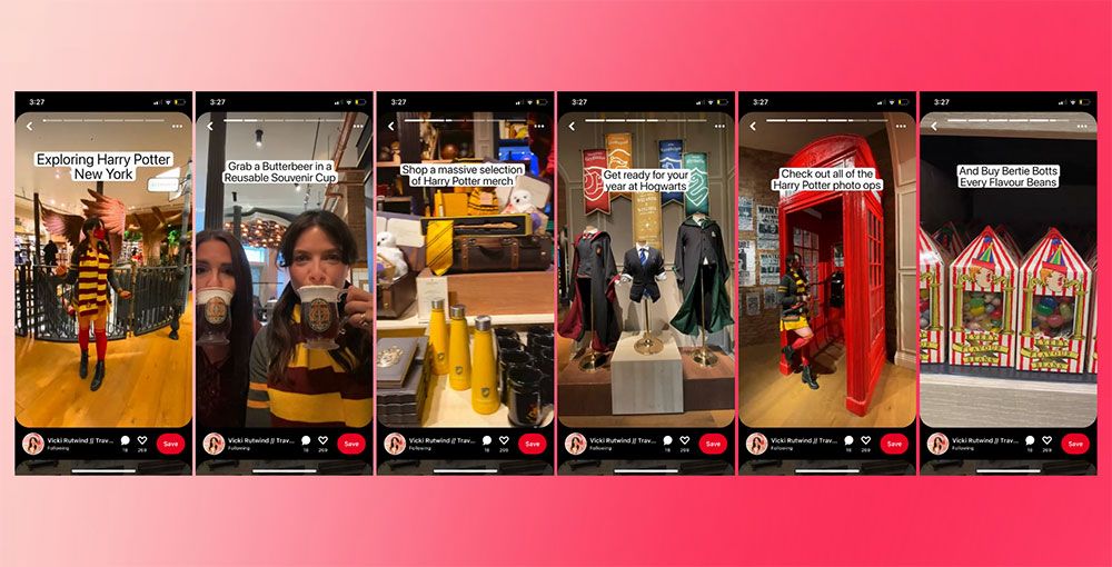 An Idea Pin that illustrates a user's Harry Potter adventures.