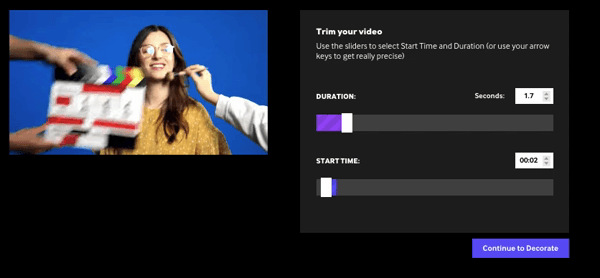 A screenshot of the GIF editing process in Giphy