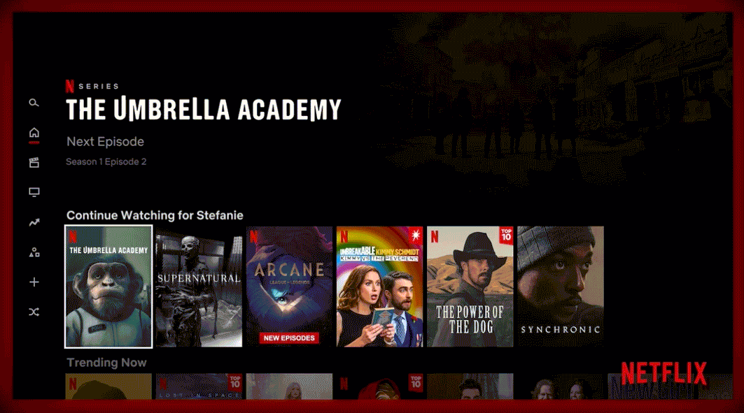 A GIF walking through Netflix's home page using a GIF as a how-to