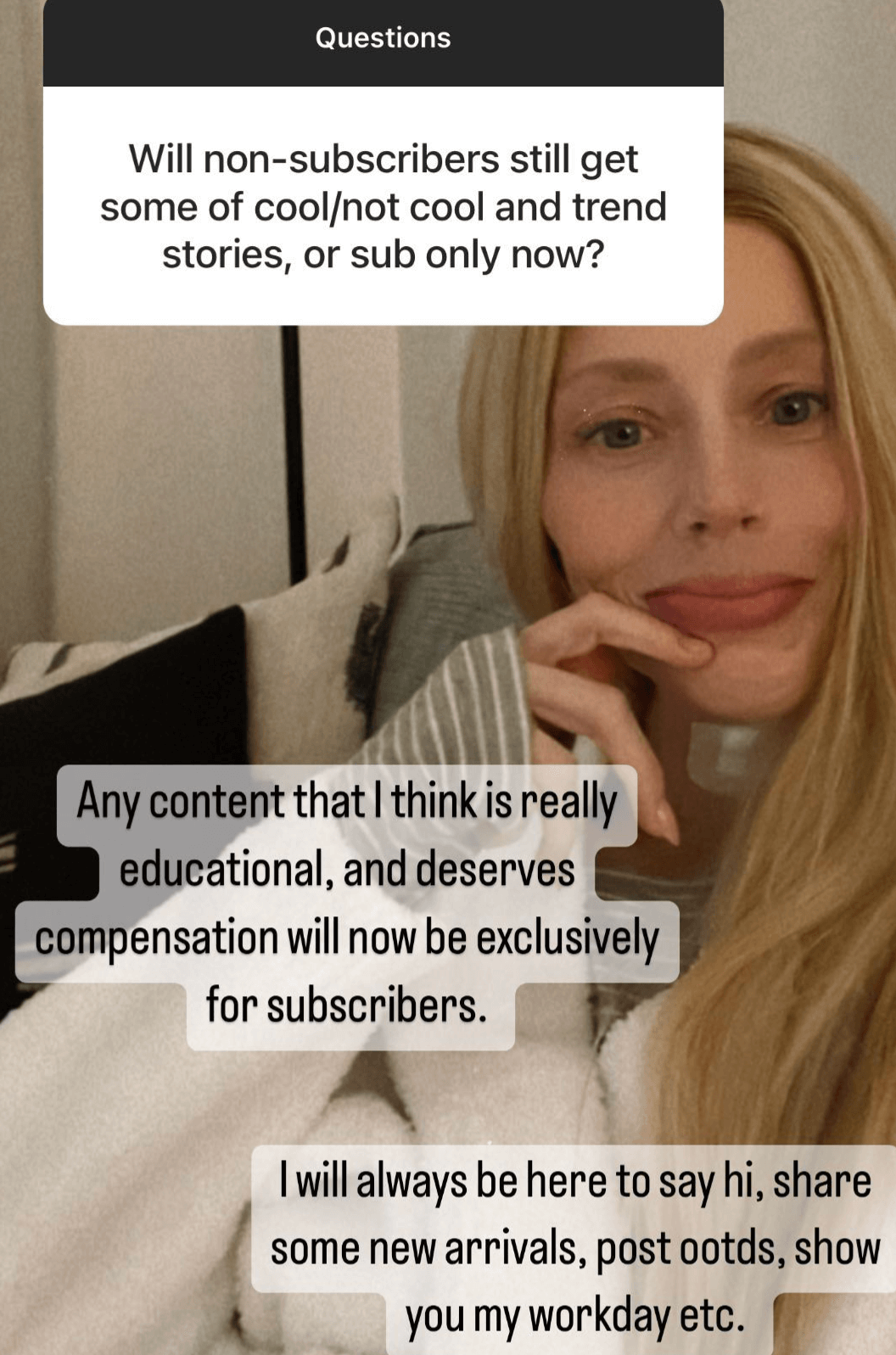 screenshot of an IG story with Charly's picture