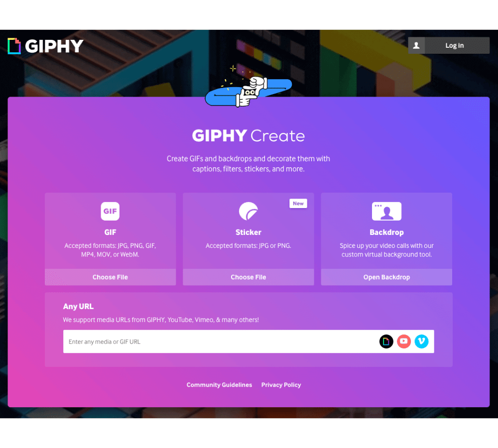 Screenshot showing the process of making a GIF in Giphy