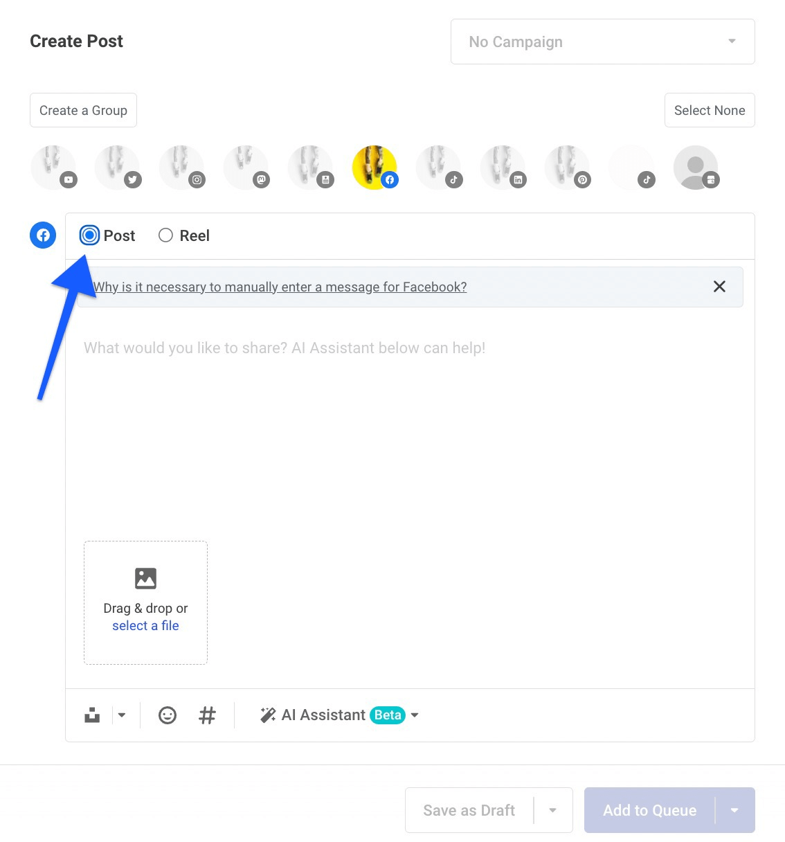 facebook reels scheduling buffer