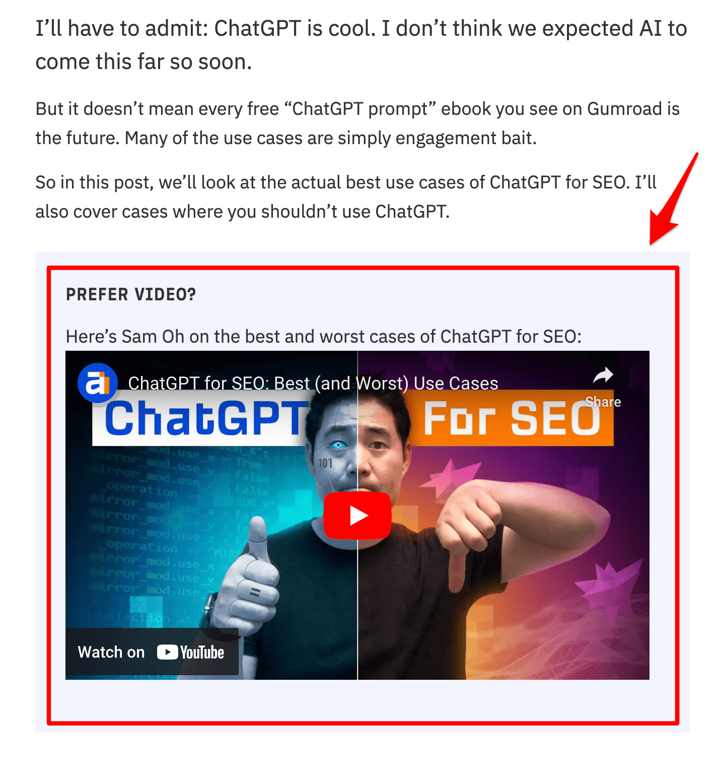 An example of content repurposing: Turning a video into a blog&nbsp;post