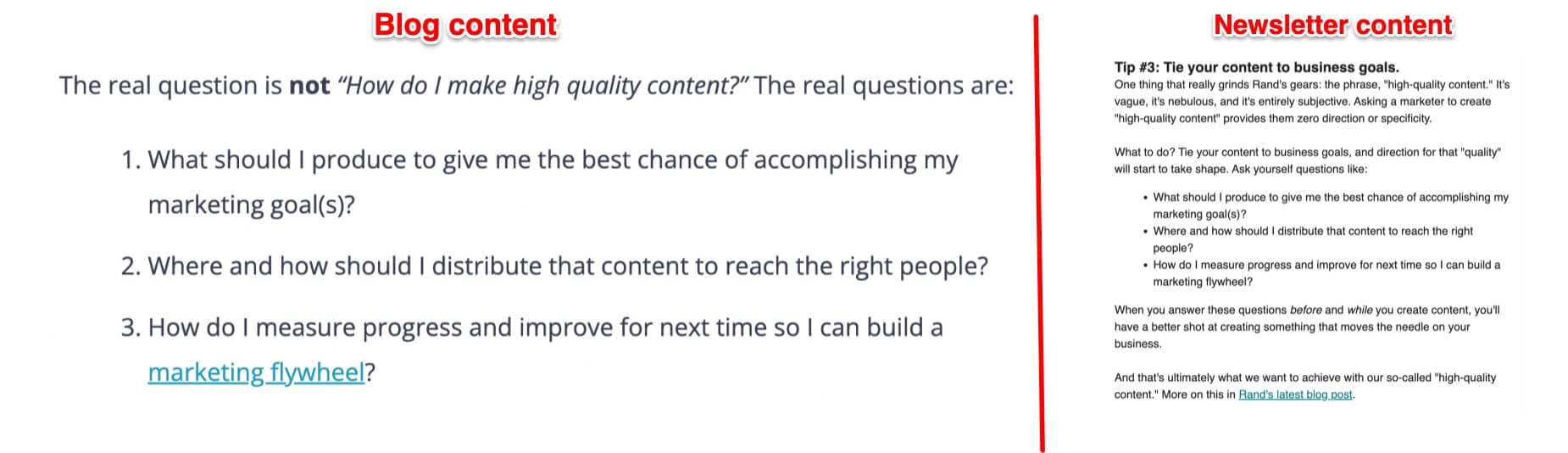 Sparktoro repurposes content from blogs to newsletters