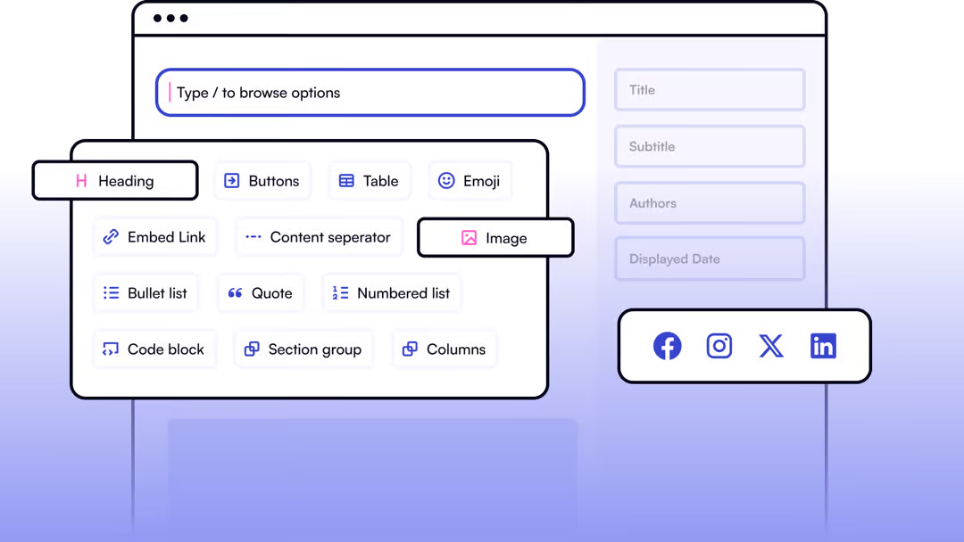 Editable elements in Beehiiv's platform