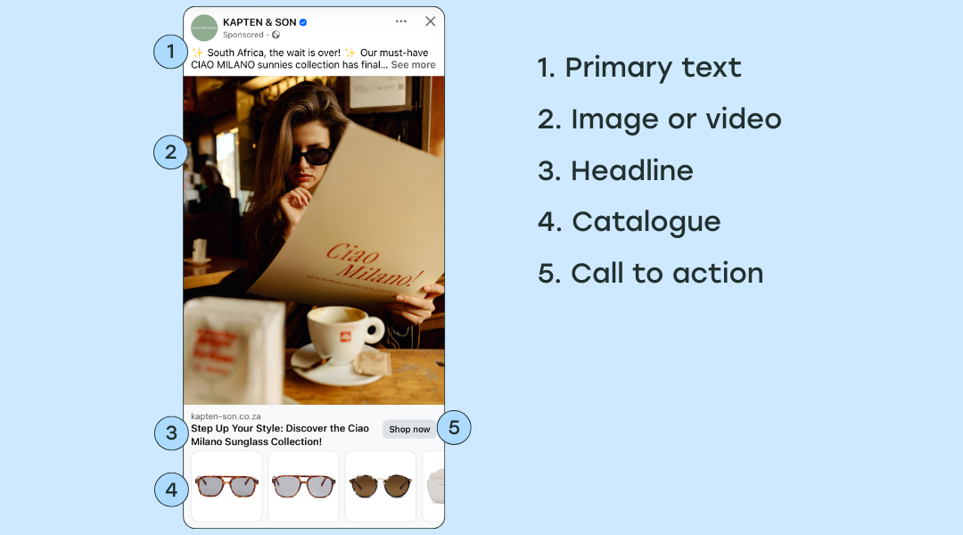 an example of a facebook collection ad