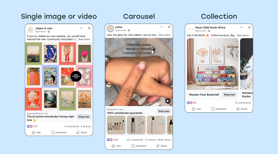 examples of different facebook ad types