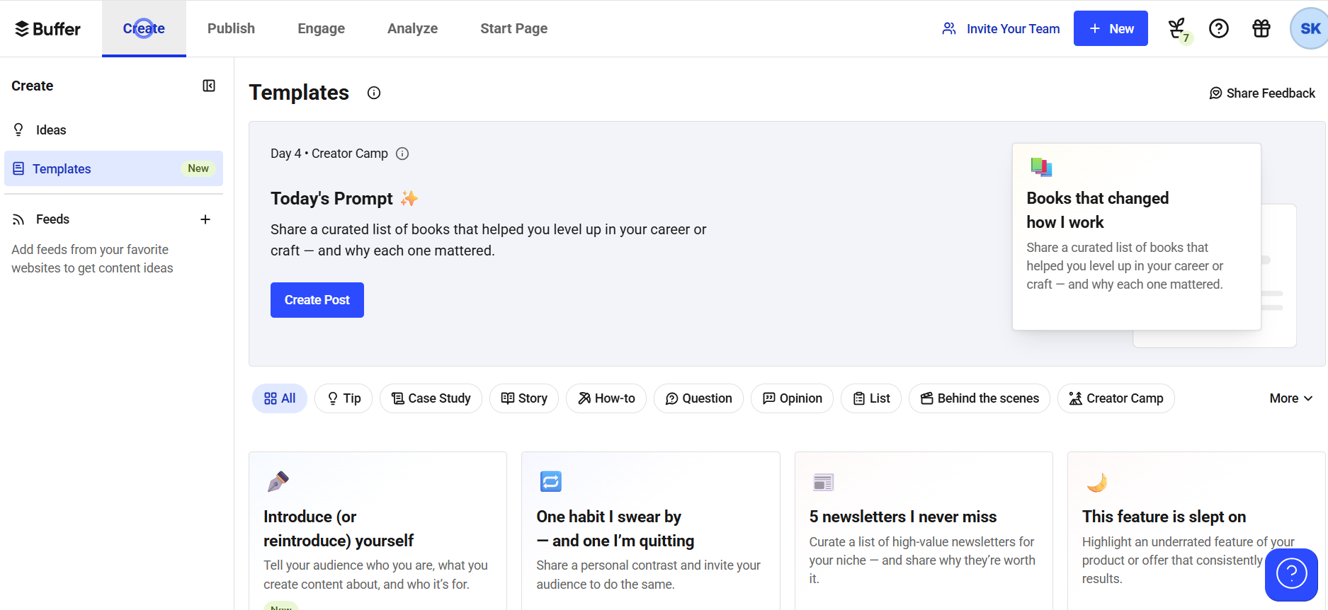 Post templates within Buffer