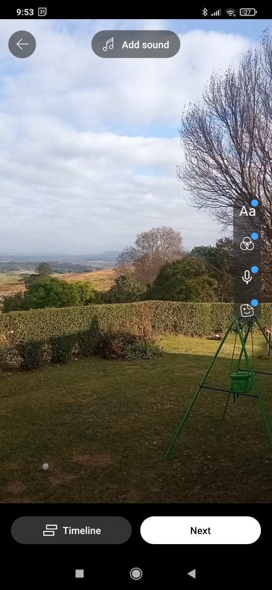 screenshot of creating a reel with a trending sound on Instagram