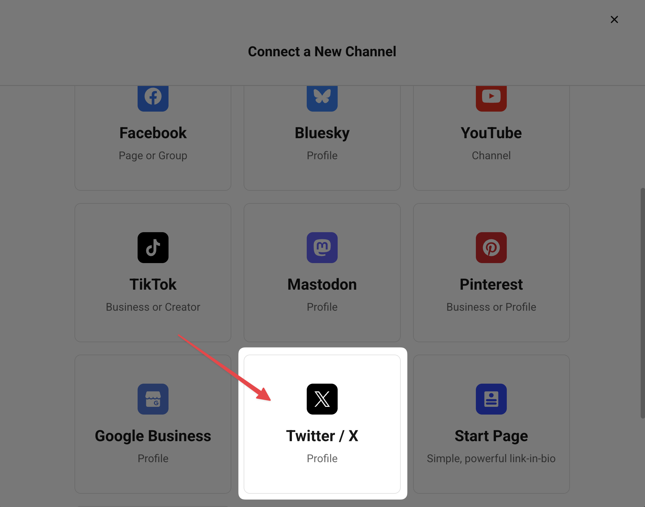 Screenshots showing how to connect twitter as a channel in buffer