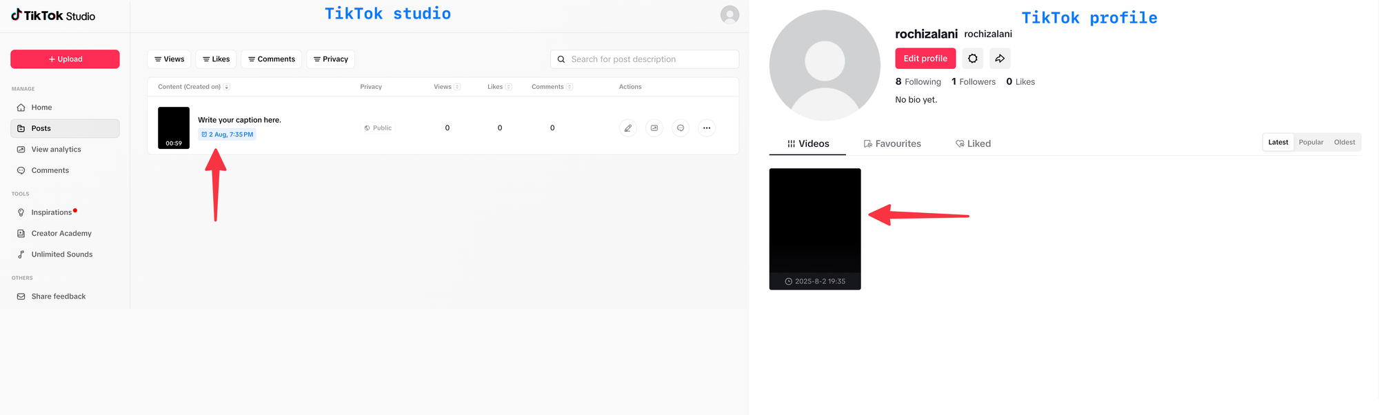 where to find your scheduled videos on TikTok