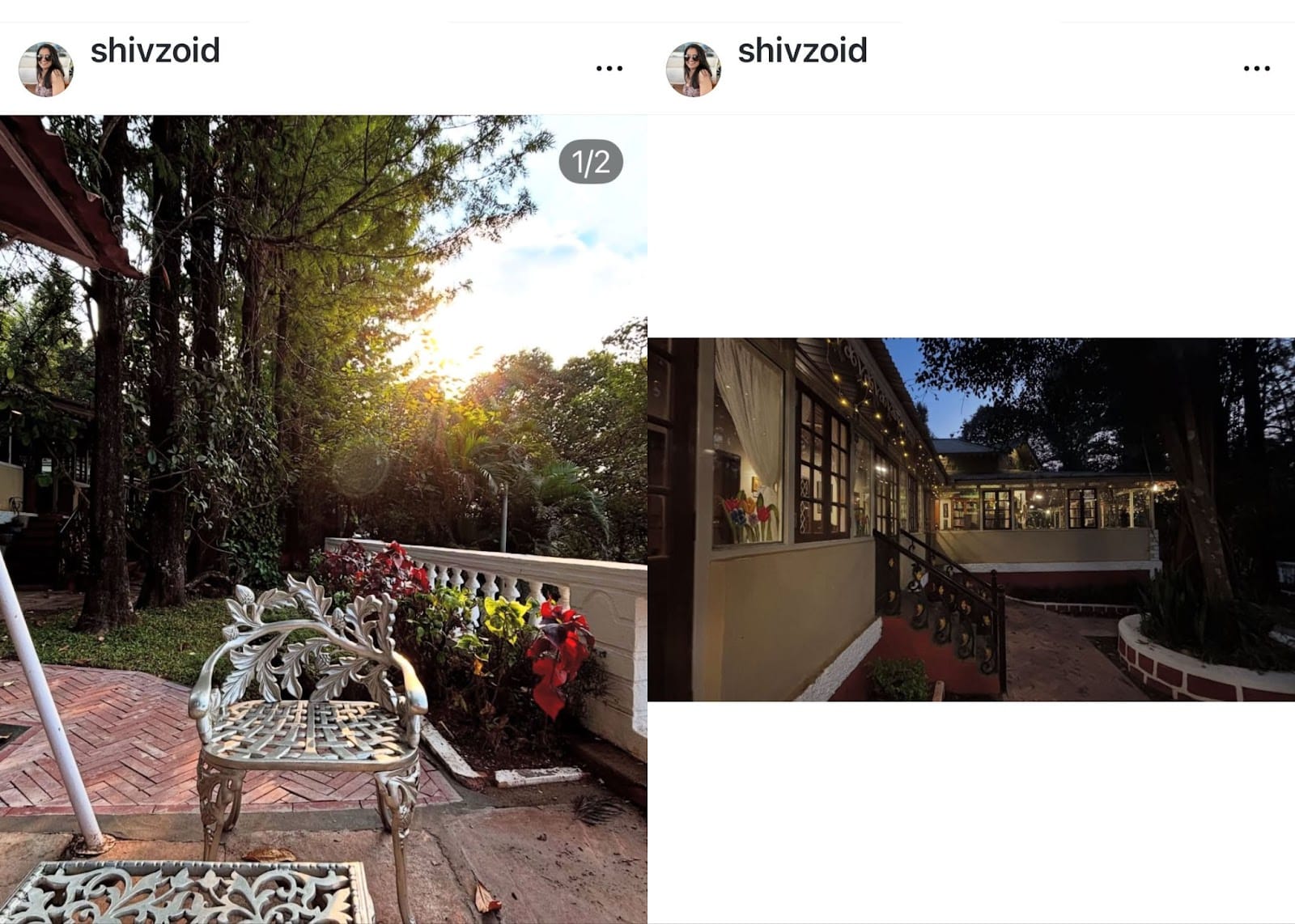 Instagram carousel post preview showing two images side by side, demonstrating how multiple images appear within a single Instagram post size format.