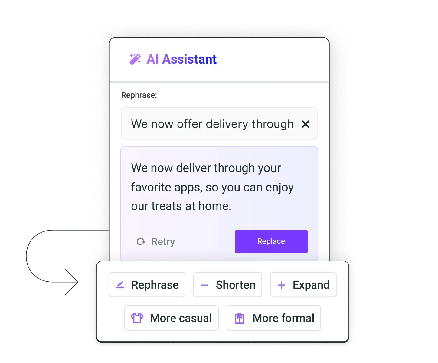 Buffer’s “Generate Ideas” tool in beta, asking for business type and target audience to suggest content—shown with a fitness brand example and an idea for quick lunch break workouts.