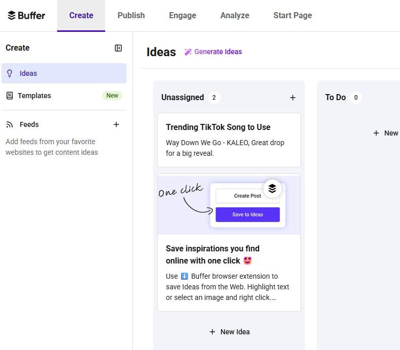 Save TikTok sounds in Buffer