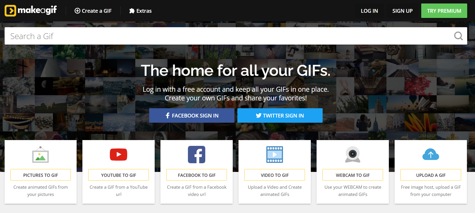 Make A GIF is a web-based tool that helps you create GIFs from videos or image uploads