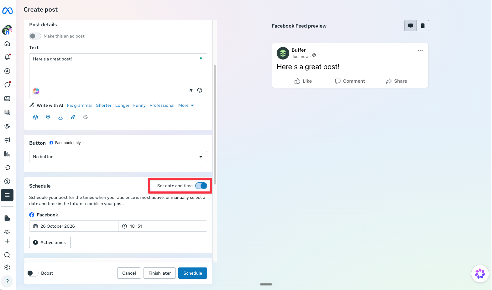 How to Schedule a Post on Facebook: Pages, Profiles + Groups