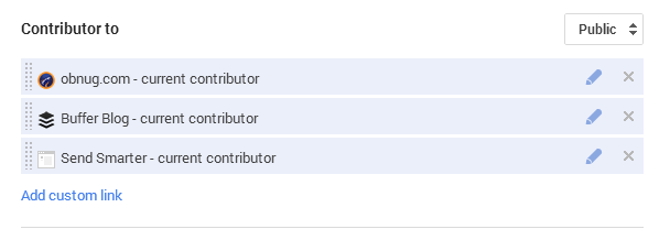 Google+ contributor settings