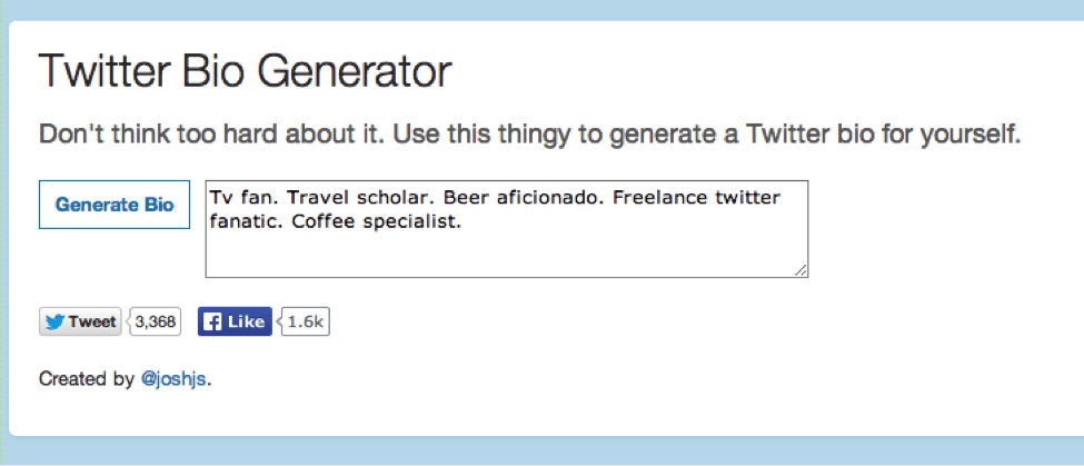 Twitter bio generator