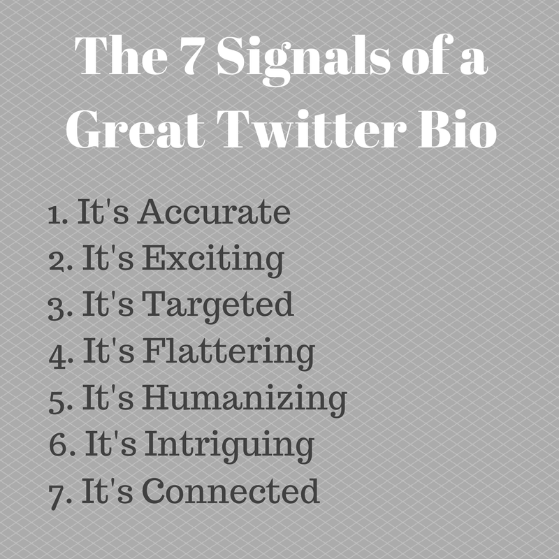 Signals of a great Twitter bio