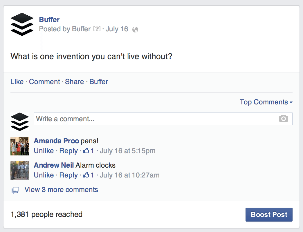 Buffer FB post