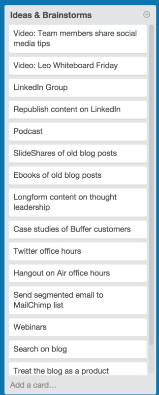 buffer trello ideas