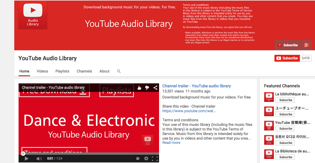 youtube audio library download audio
