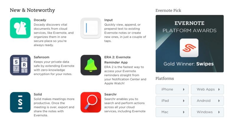 evernote app center