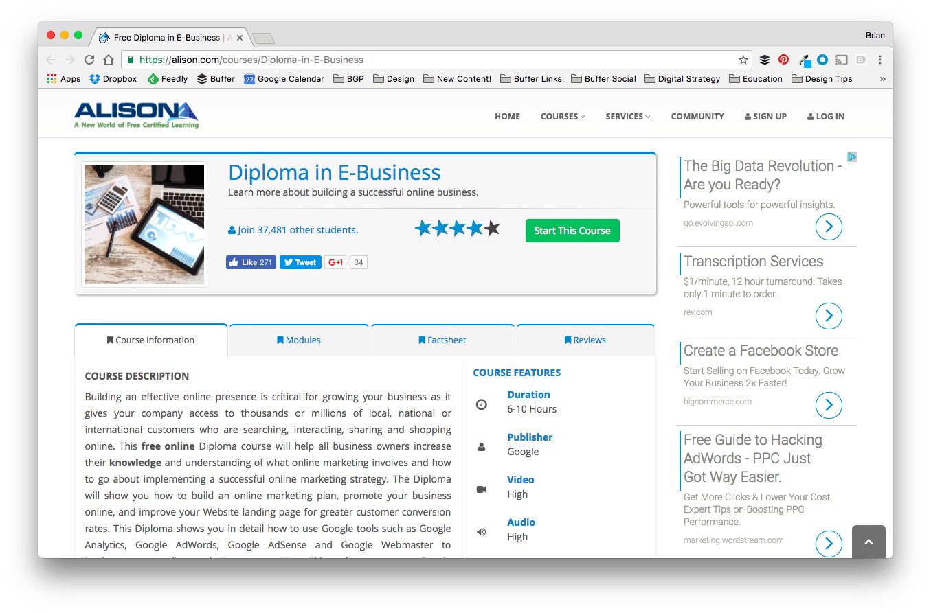 Diploma in Ebusiness 