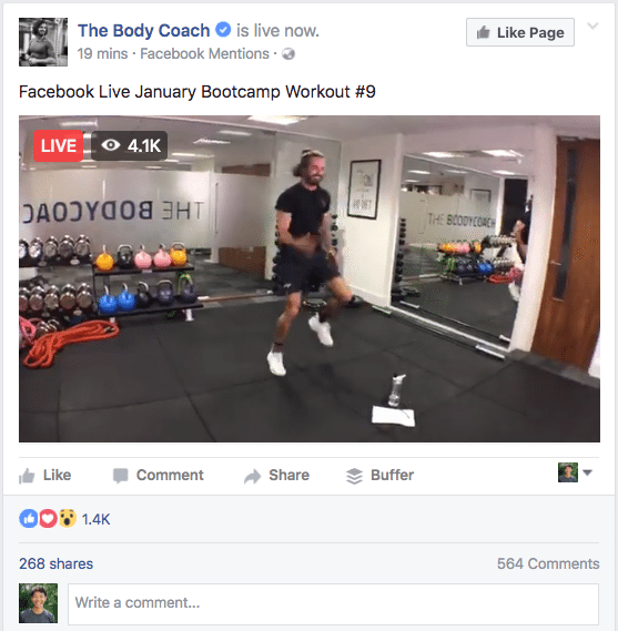 Facebook Live example Facebook Live example
