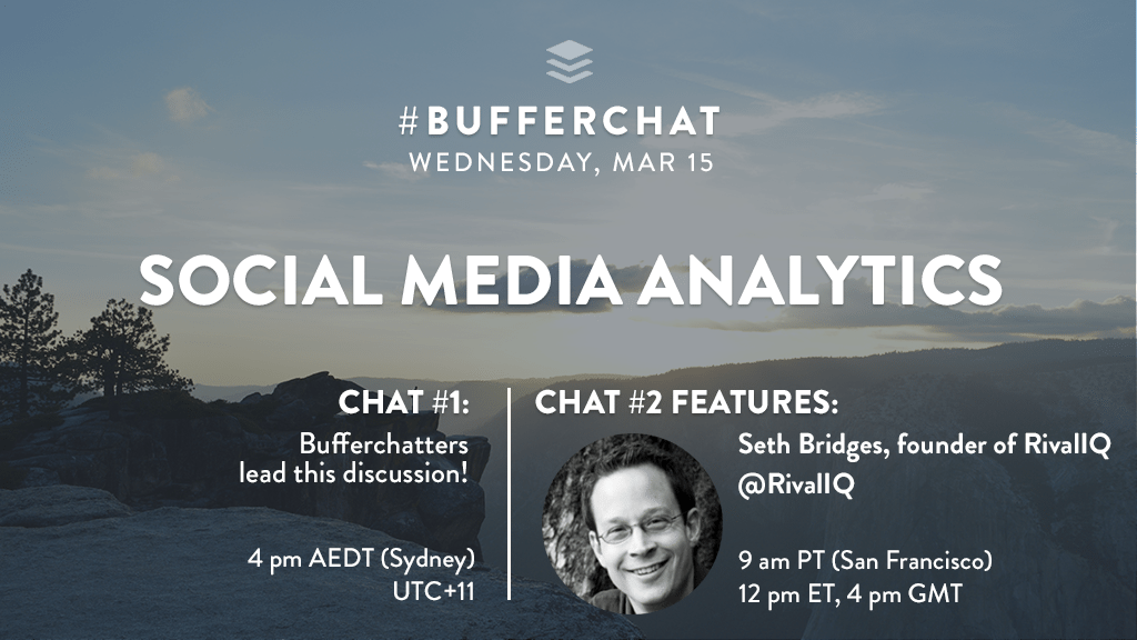 Bufferchat on March 15, 2017 (Topic = Social Media Analytics)